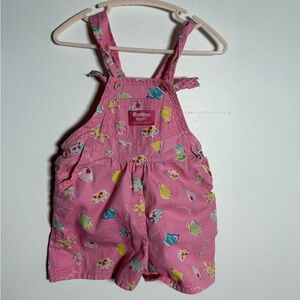 Vintage OshKosh B'gosh Pink Patterned Kids Overalls